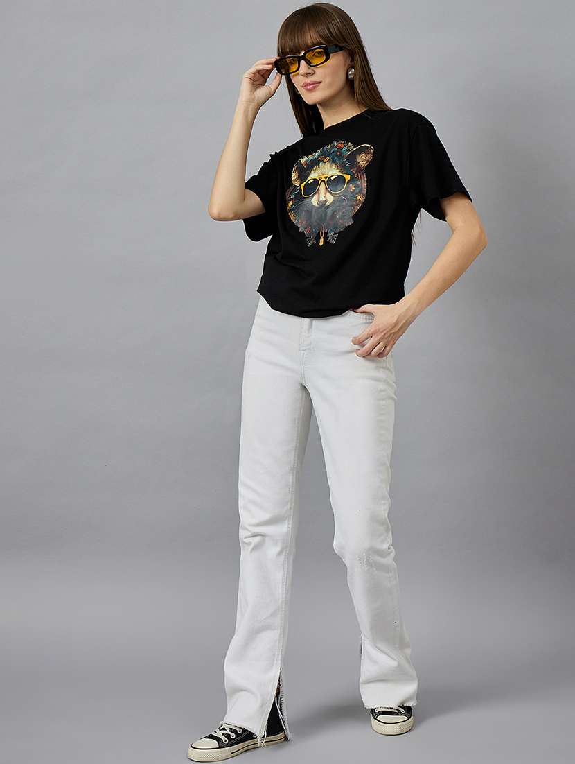 women printed short sleeve oversized t-shirt - 21977829 -  Standard Image - 5