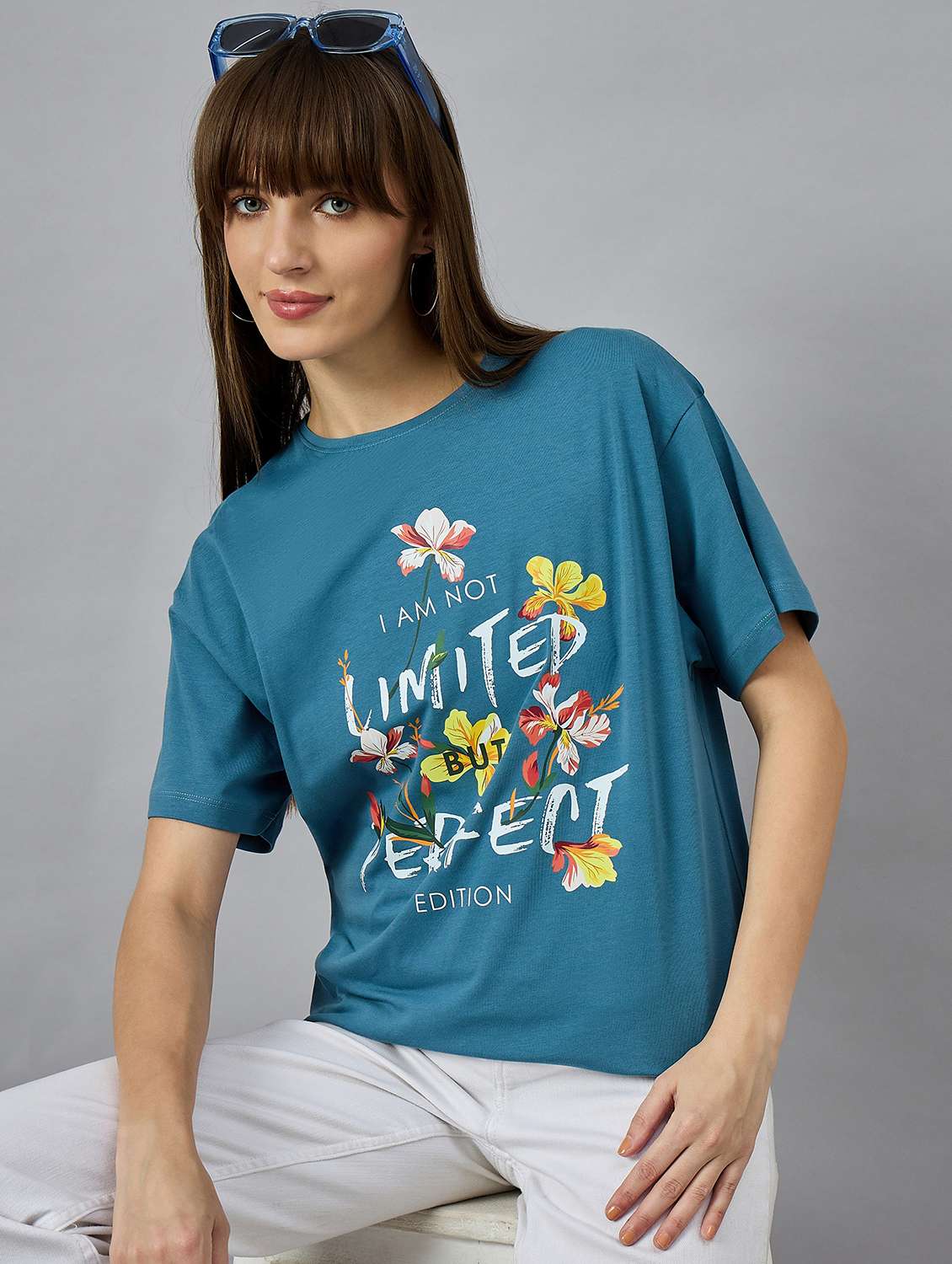 women printed short sleeve oversized t-shirt - 21977832 -  Zoom Image - 0