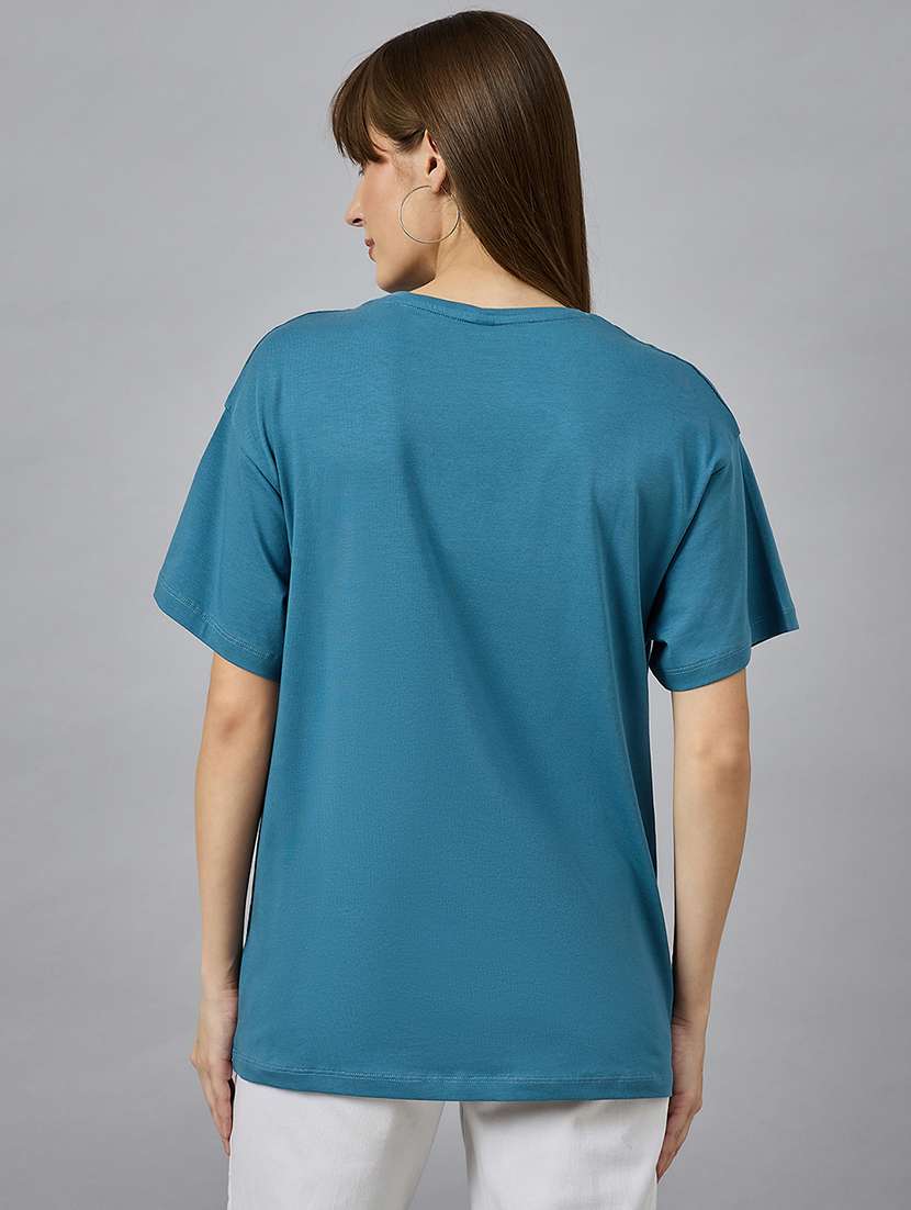 women printed short sleeve oversized t-shirt - 21977832 -  Standard Image - 3