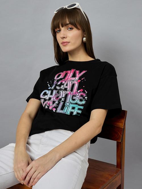 women printed short sleeves oversized t-shirt - 21977834 - Standard Image - 0