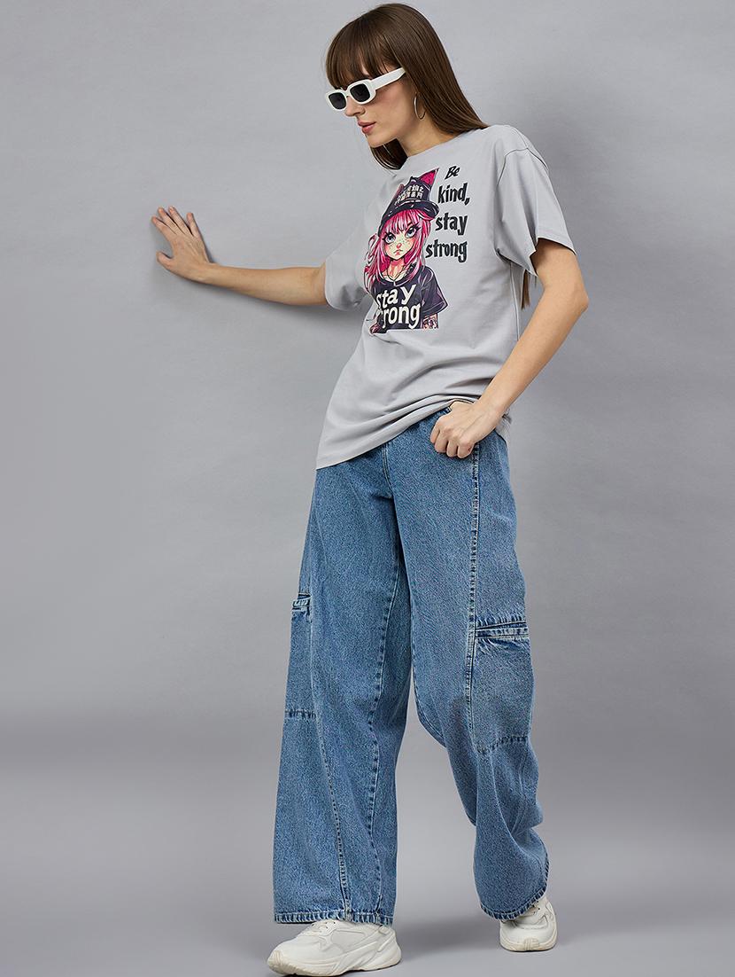women printed short sleeve relaxed fit t-shirt - 21977836 - Standard Image - 5