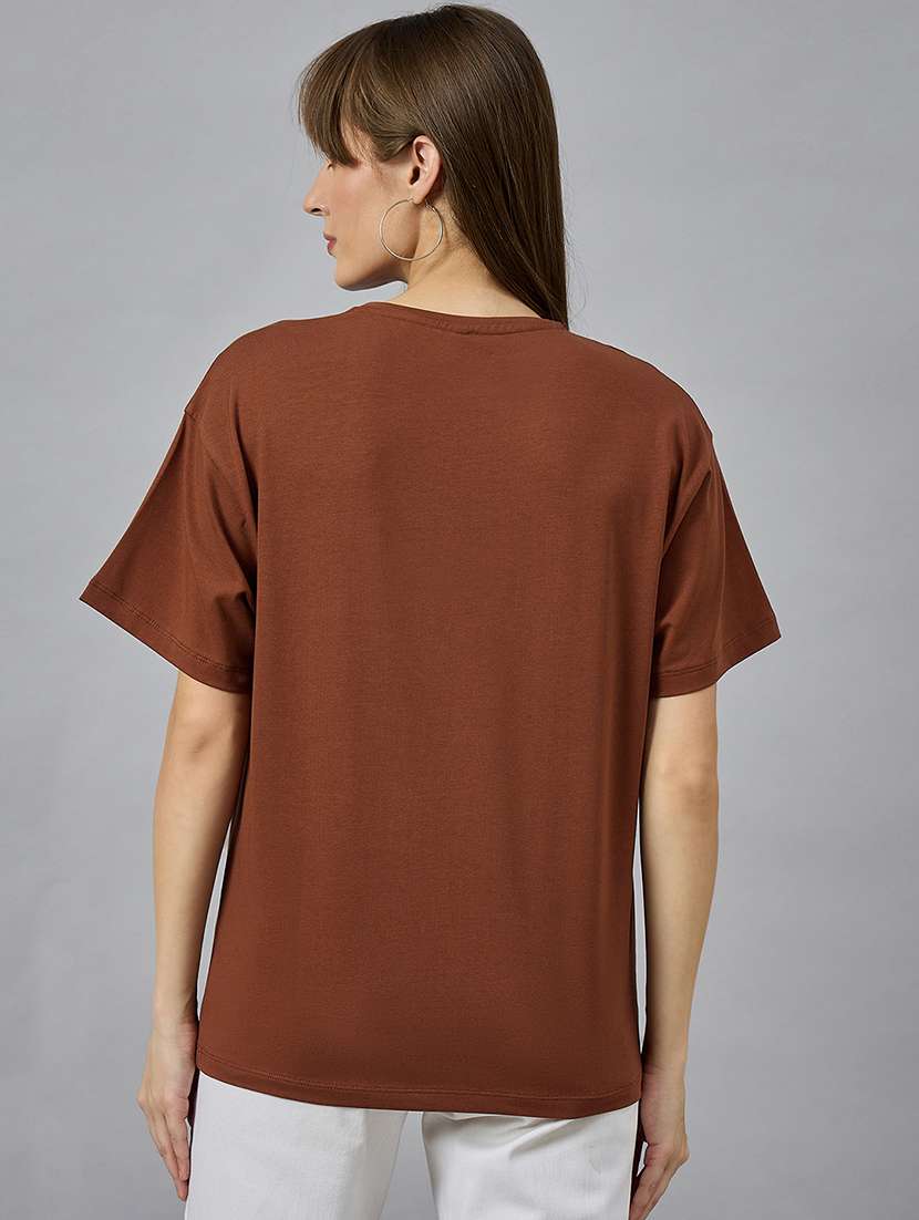 women printed short sleeve oversized t-shirt - 21977840 -  Standard Image - 3