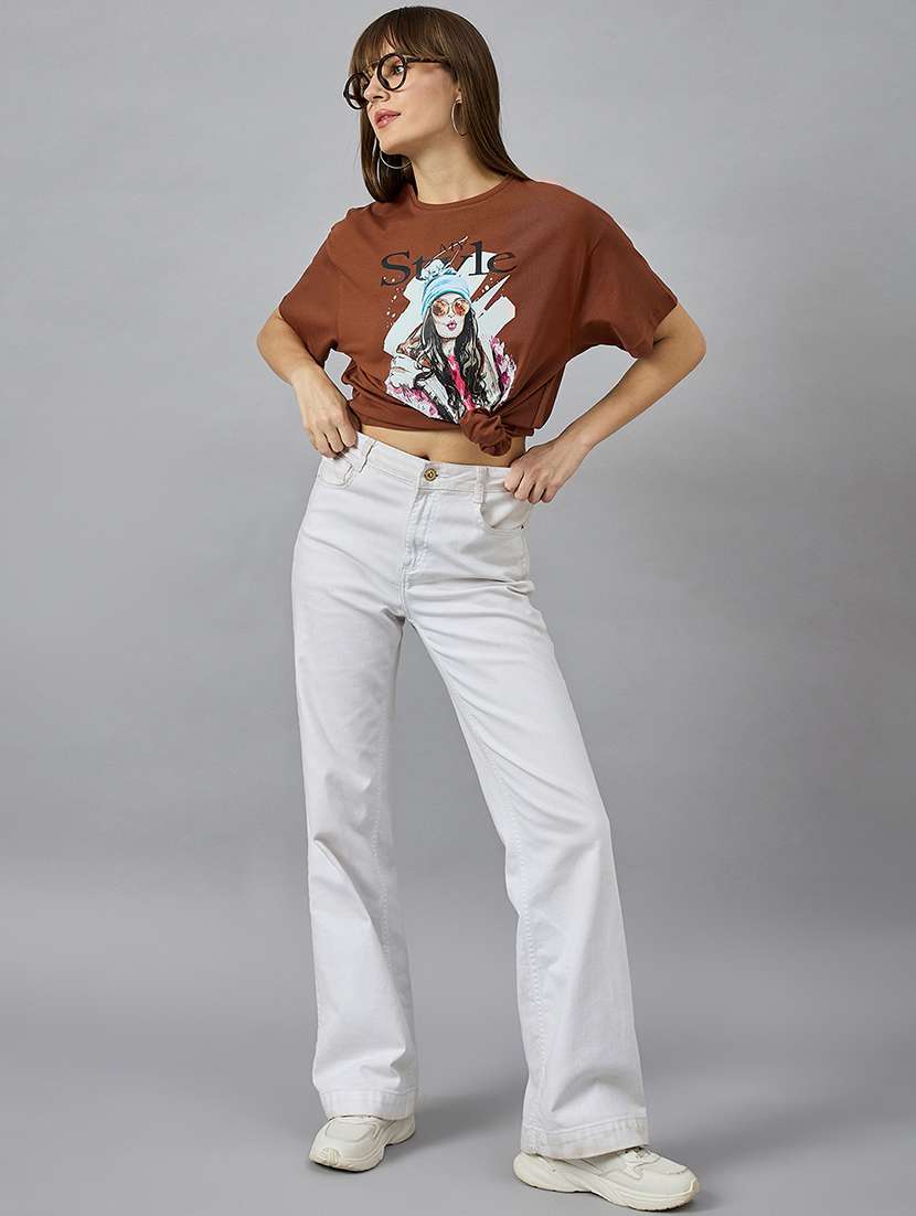 women printed short sleeve oversized t-shirt - 21977840 -  Standard Image - 5