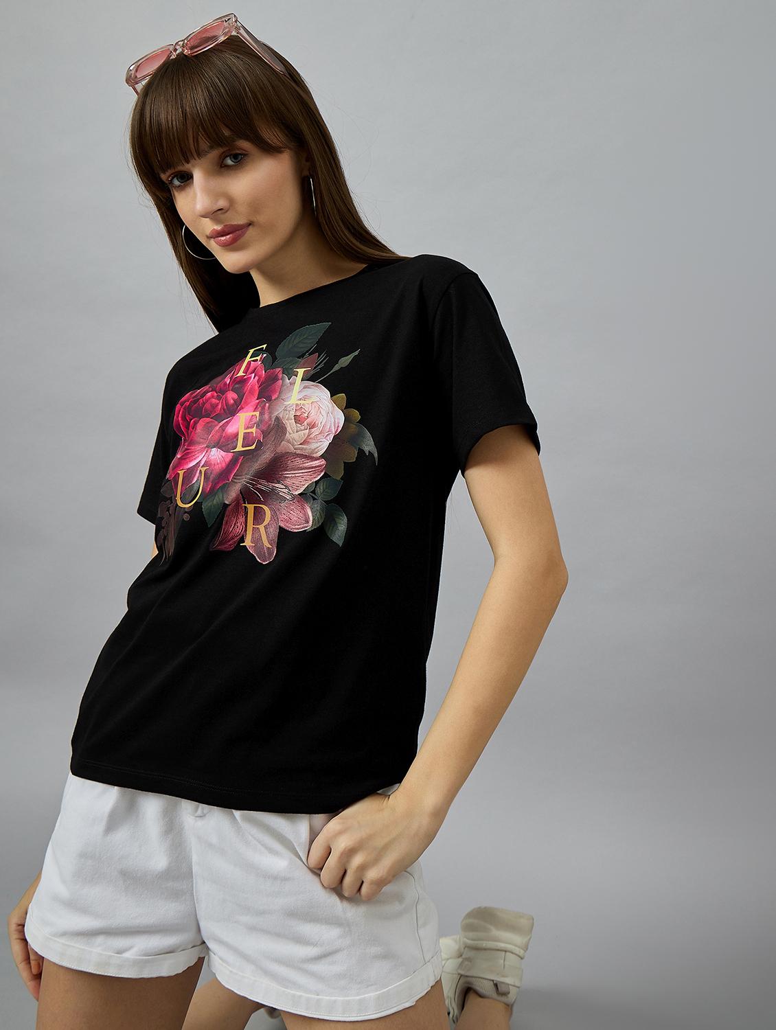 black cotton regular tshirt - 21977849 - Zoom Image - 0