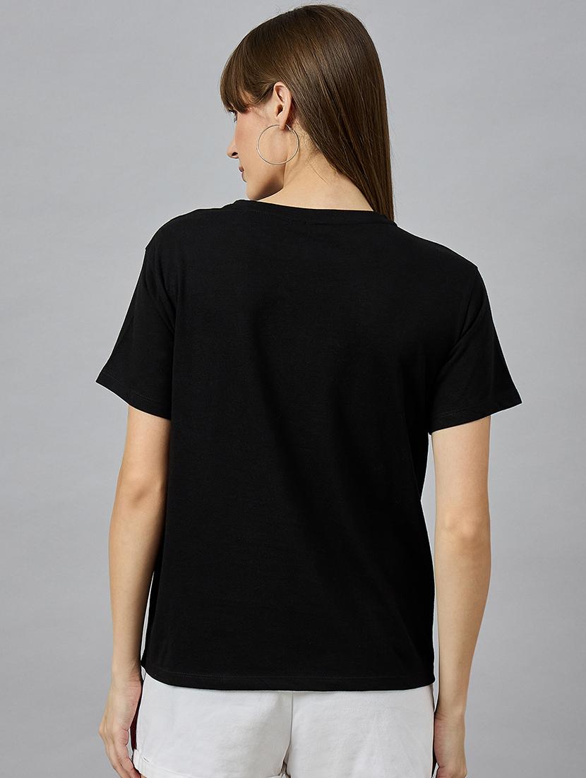 black cotton regular tshirt - 21977849 - Standard Image - 3