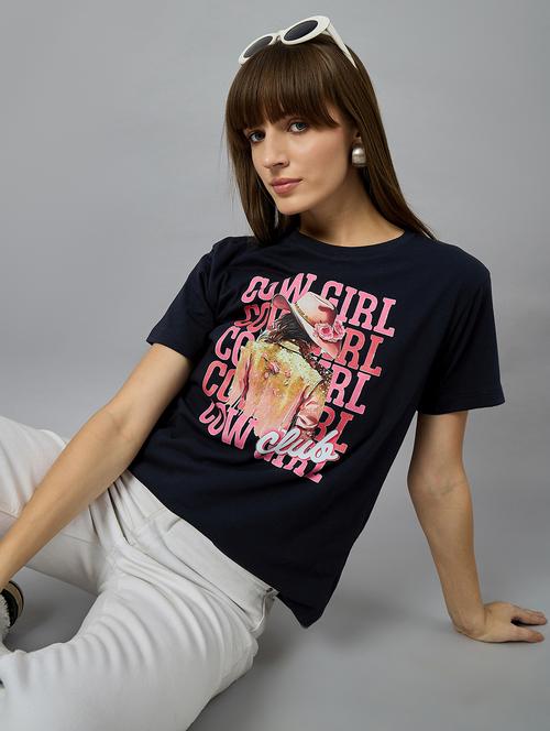 women printed short sleeve relaxed fit t-shirt - 21977854 - Standard Image - 0