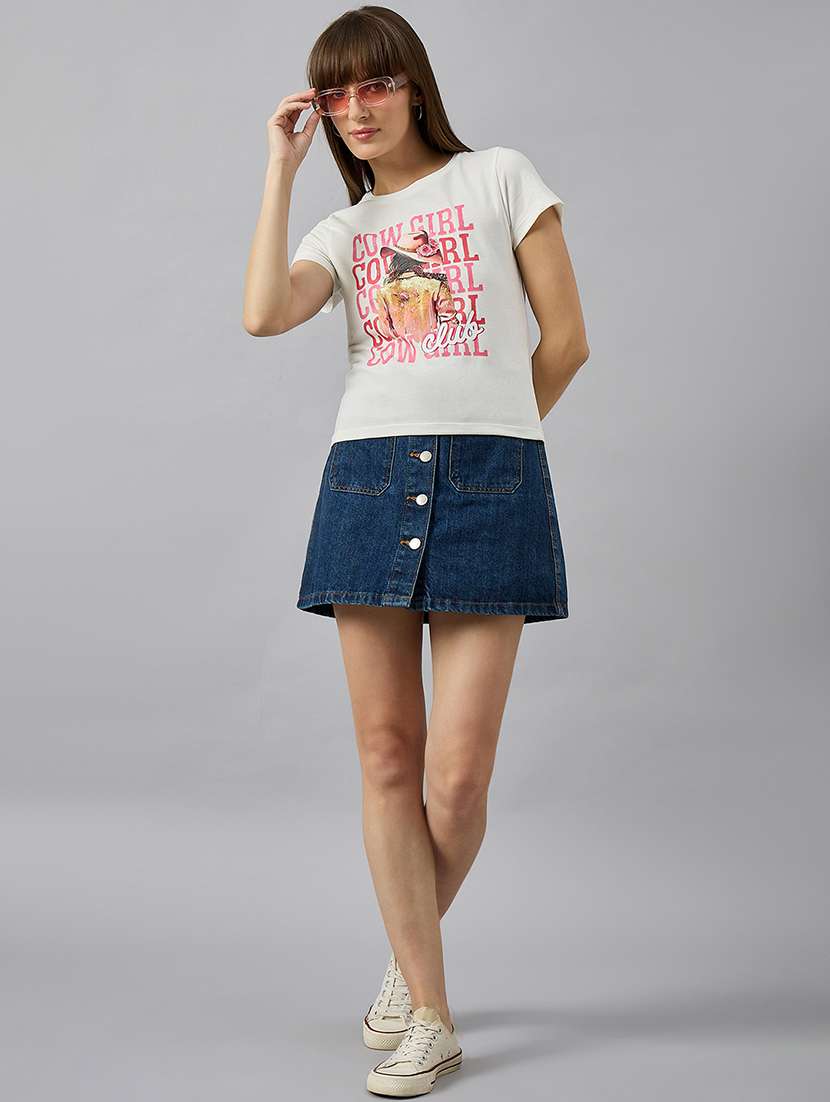 women printed short sleeve regular fit t-shirt - 21977863 -  Standard Image - 5