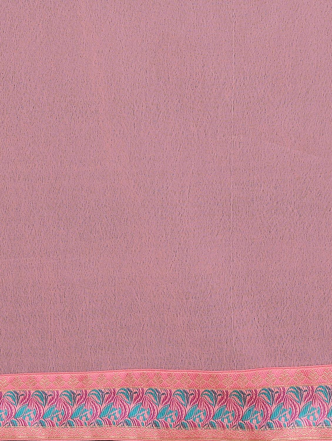 women solid with bordered saree with blouse - 21977887 - Standard Image - 5