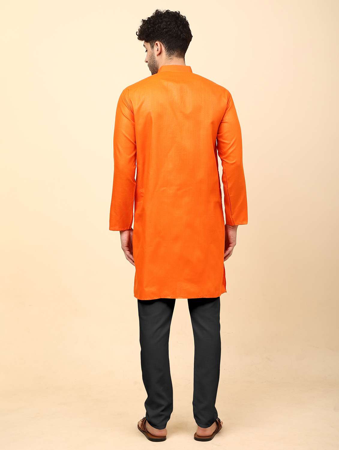 men pack of 2 solid mandarin neck kurta pyjama ethnic wear set - 21977912 -  Standard Image - 3