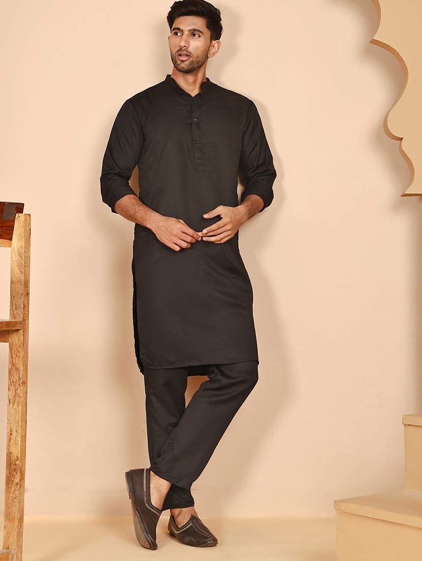 men mandarin neck kurta pyjama ethnic wear set - 21977933 - Zoom Image - 0