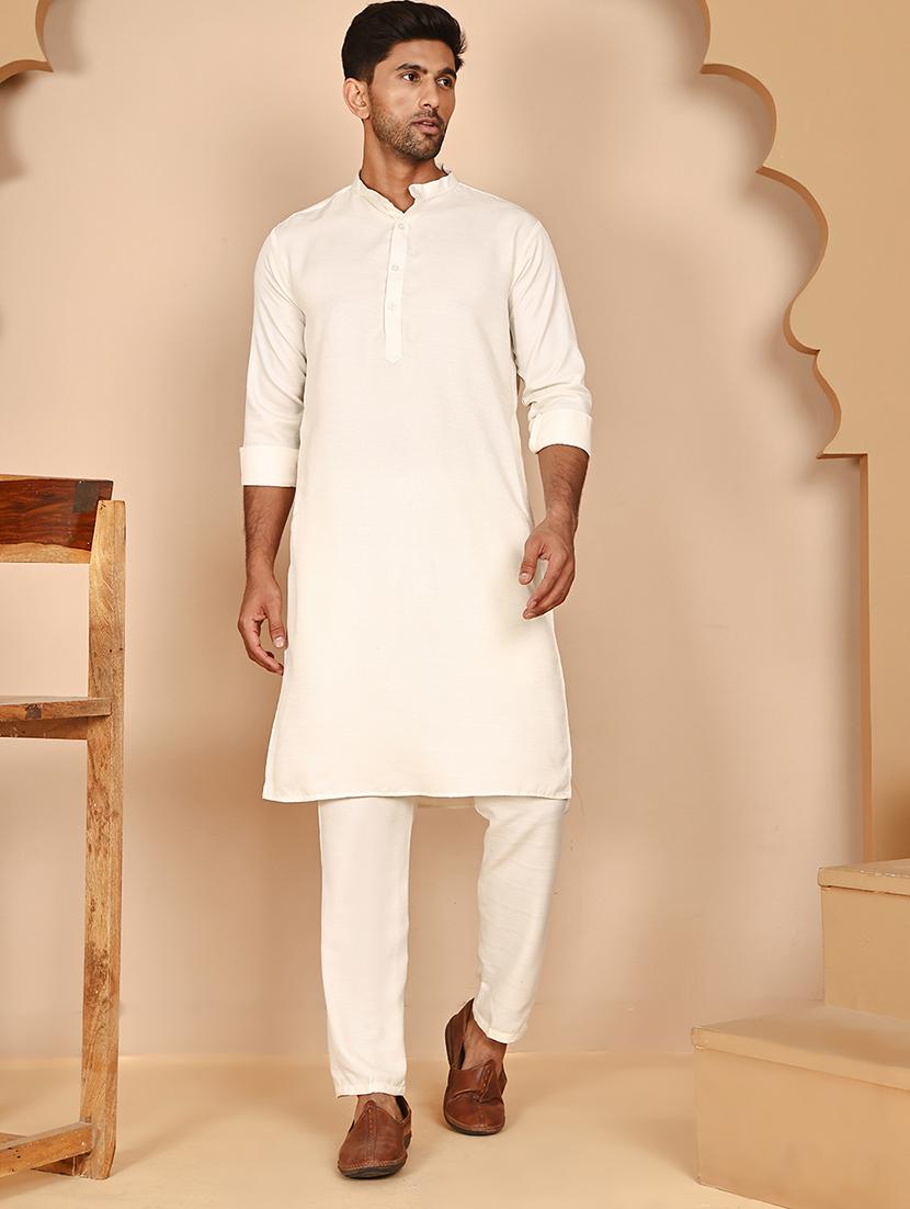 men mandarin neck kurta pyjama ethnic wear set - 21977936 - Zoom Image - 0