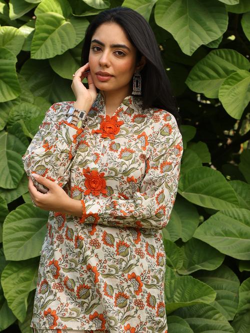 women floral long sleeve ethnic co-ord set - 21978020 -  Standard Image - 0