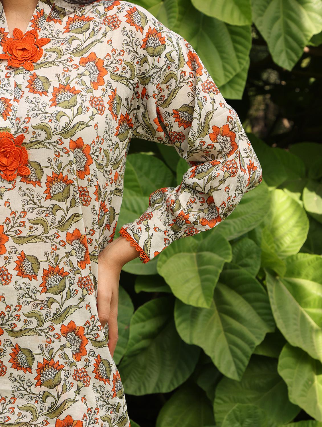 women floral long sleeve ethnic co-ord set - 21978020 - Standard Image - 5