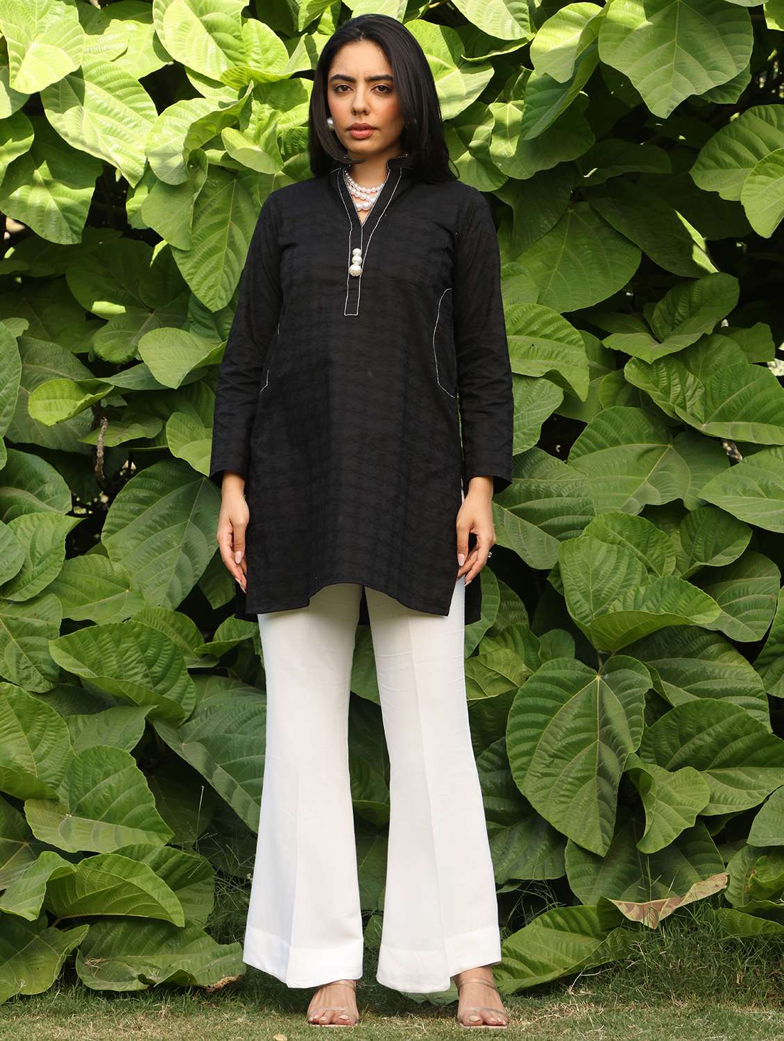 women self design long sleeve straight kurti - 21978021 - Standard Image - 3