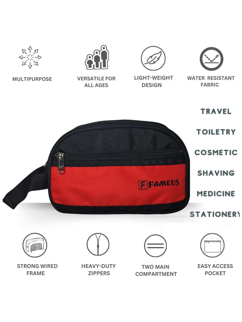 polyester pouch red multi-purpose travel toiletry - 21978044 -  Standard Image - 5