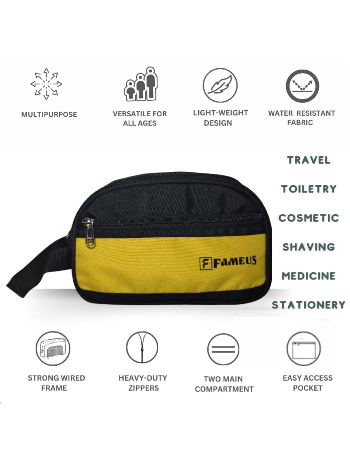 polyester yellow toiletry multipurpose pouch - 21978045 - Standard Image - 5