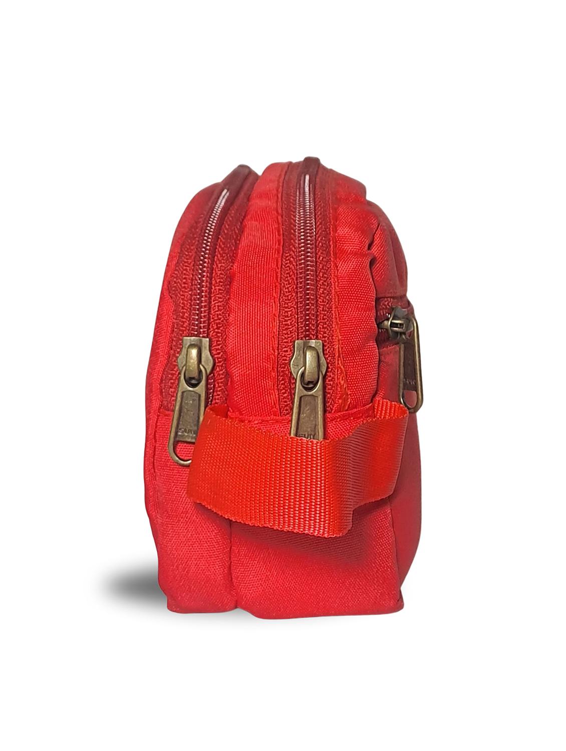 red polyester travel toiletry multipurpose pouch - 21978054 - Standard Image - 3