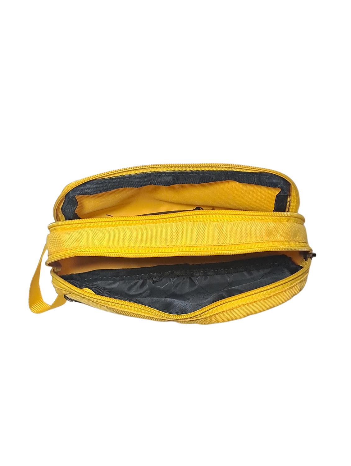 yellow polyester zip closure travel pouch - 21978055 - Standard Image - 3