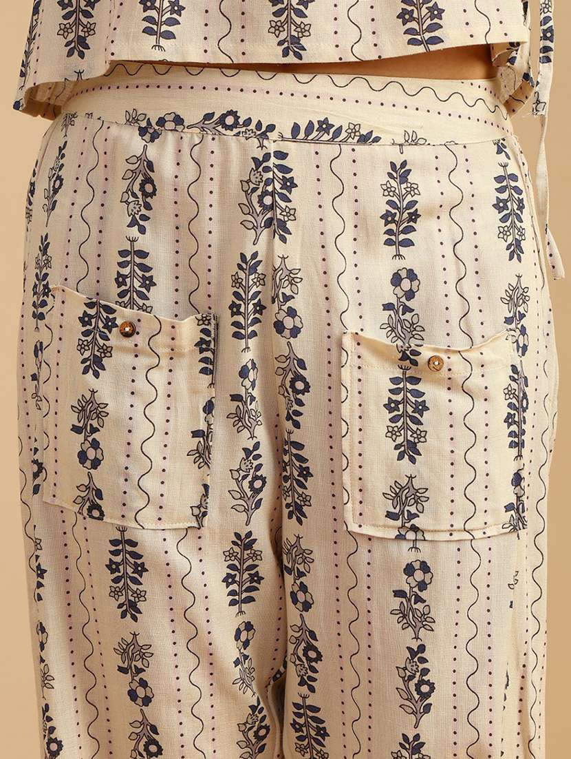 women printed high rise straight pants - 21978067 -  Standard Image - 5