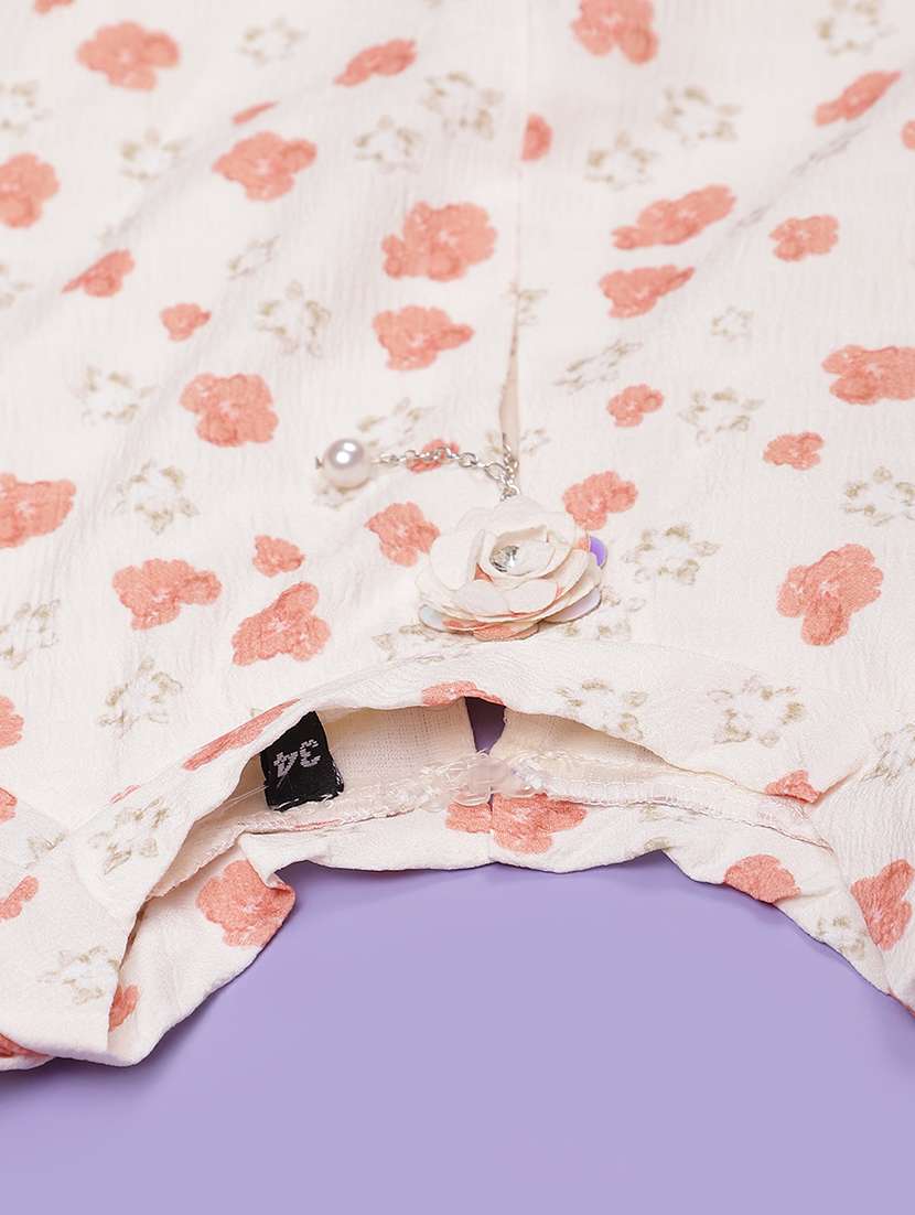 girls printed puff sleeve top - 21978104 -  Standard Image - 3