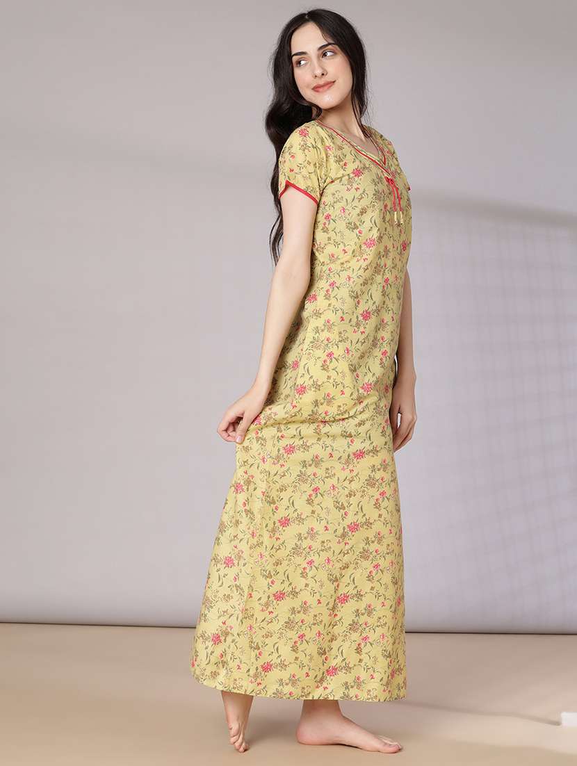 women printed short sleeve nighty - 21978122 -  Standard Image - 3