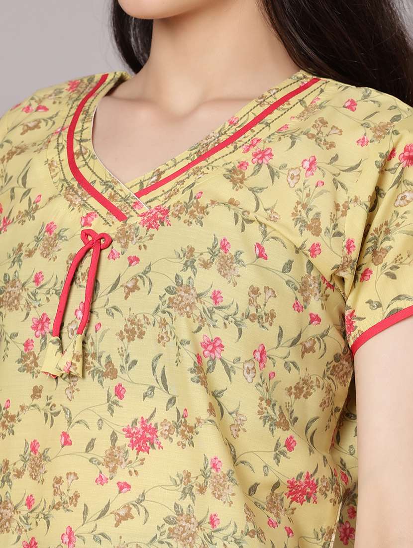 women printed short sleeve nighty - 21978122 -  Standard Image - 5