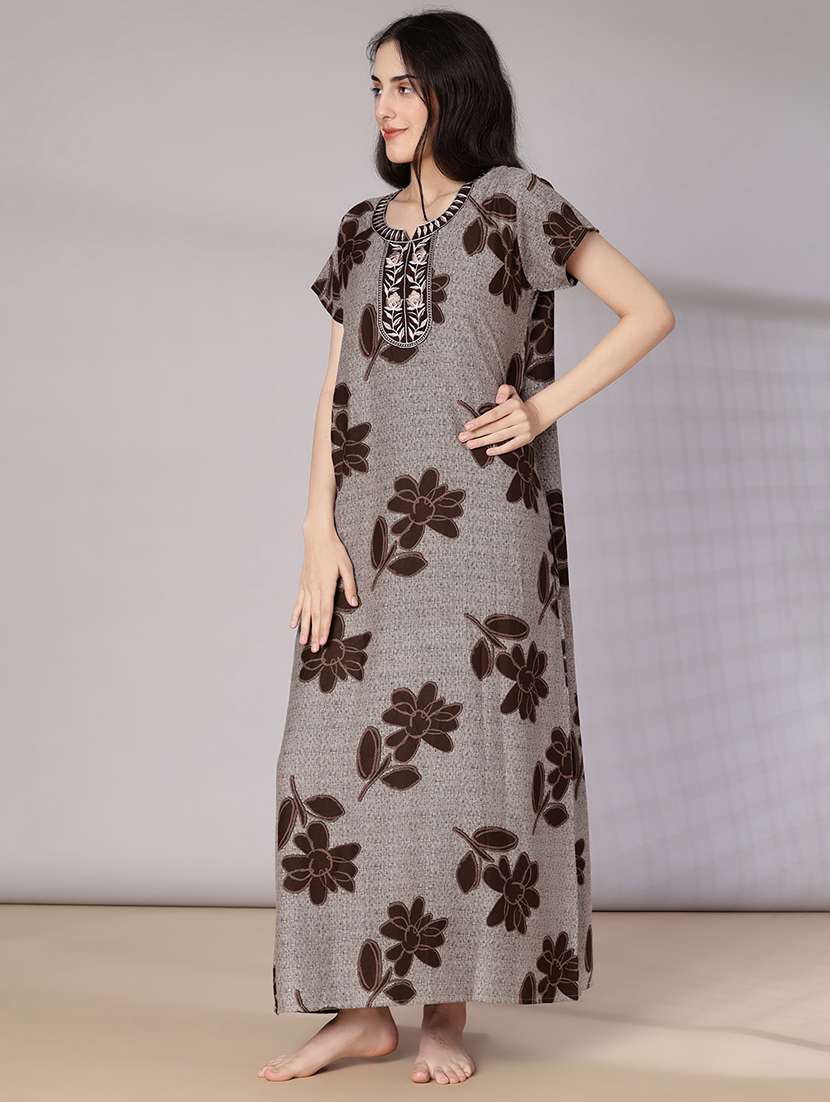 women printed short sleeve nighty - 21978123 -  Standard Image - 3