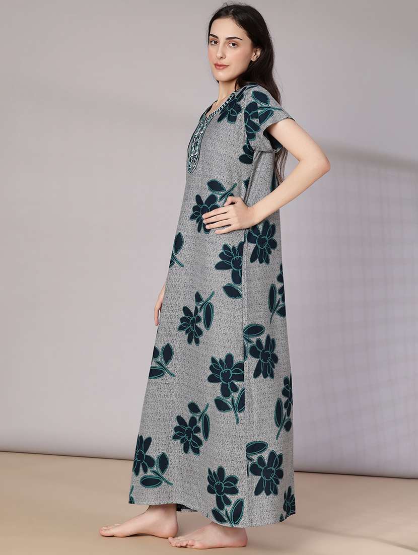 women printed short sleeve nighty - 21978124 -  Standard Image - 3