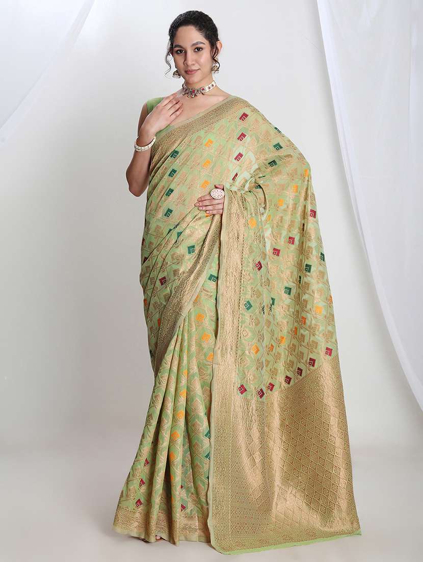 women self design banarasi saree with blouse - 21978315 -  Zoom Image - 0
