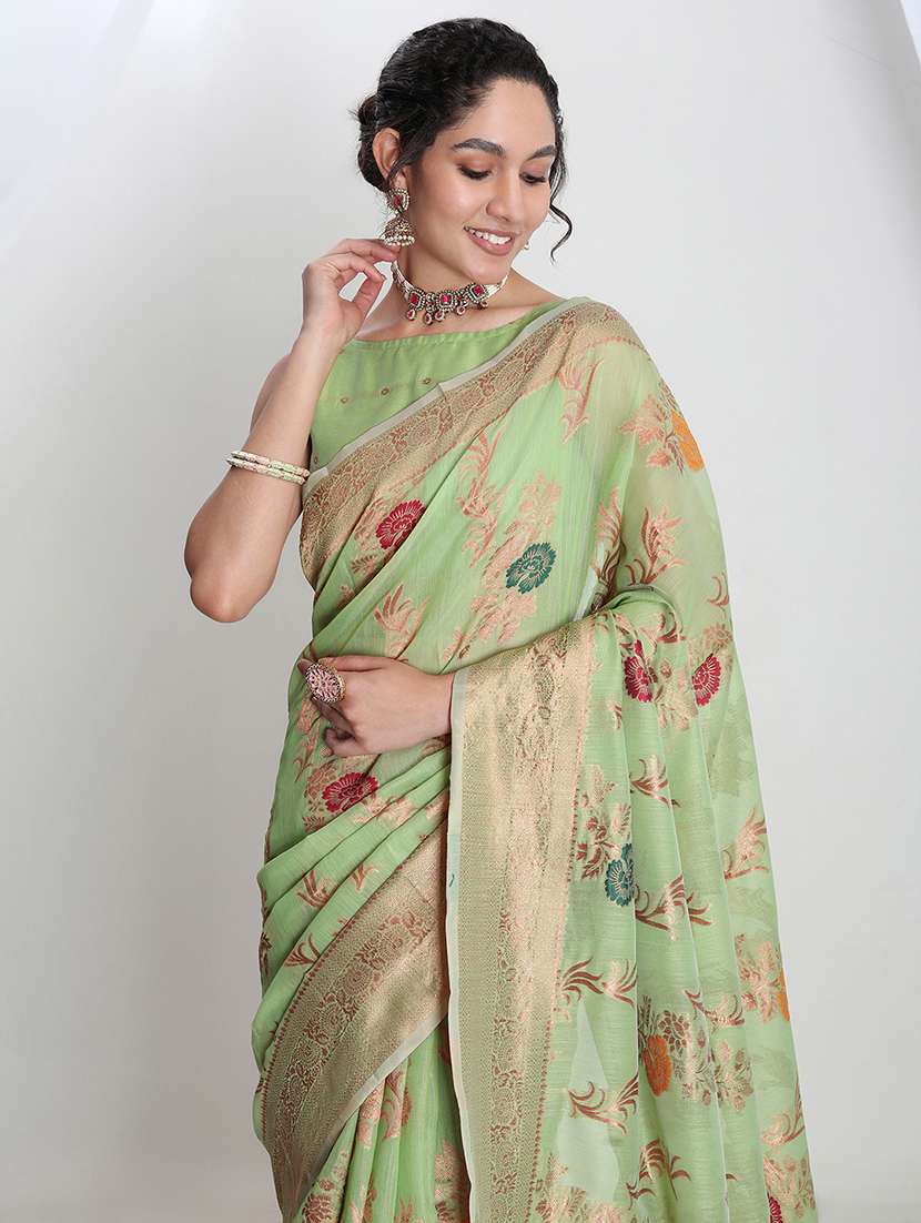 women self design banarasi saree with blouse - 21978322 -  Standard Image - 3