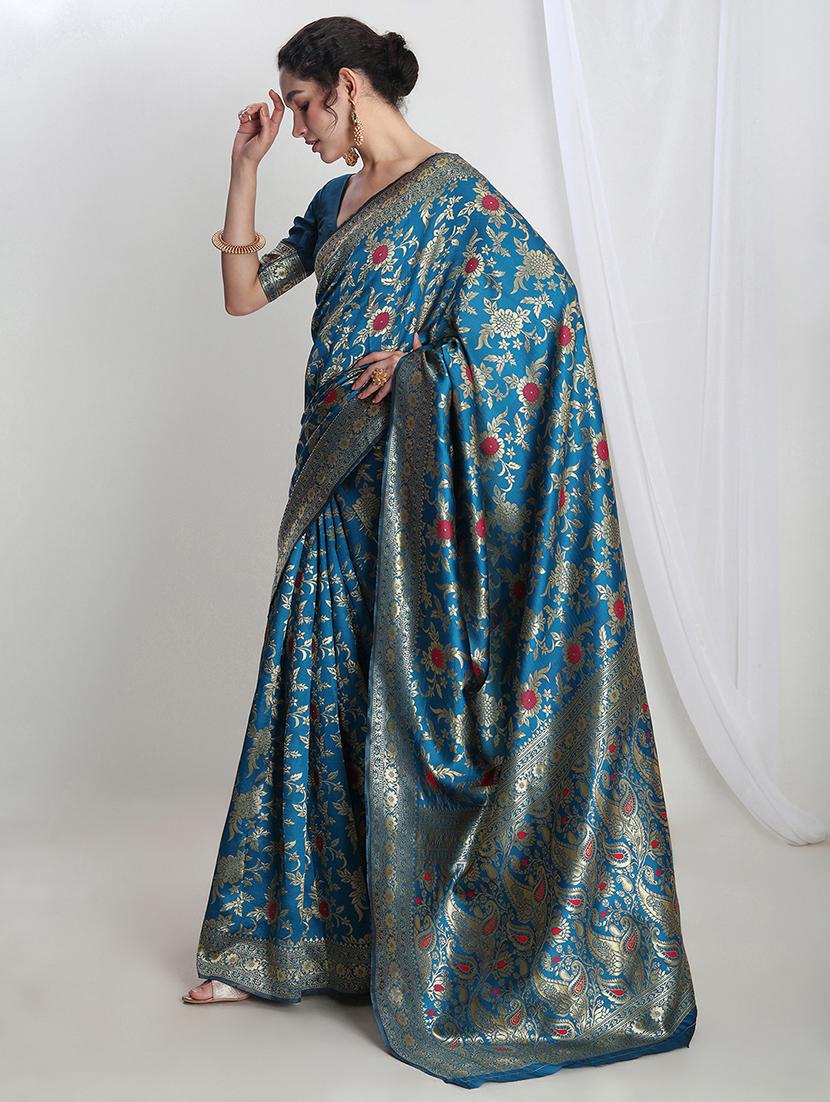 women self design banarasi saree with blouse - 21978326 - Zoom Image - 0