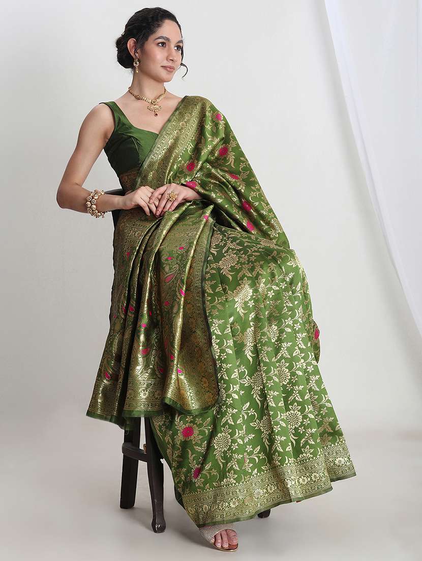 women self design banarasi saree with blouse - 21978329 -  Standard Image - 3