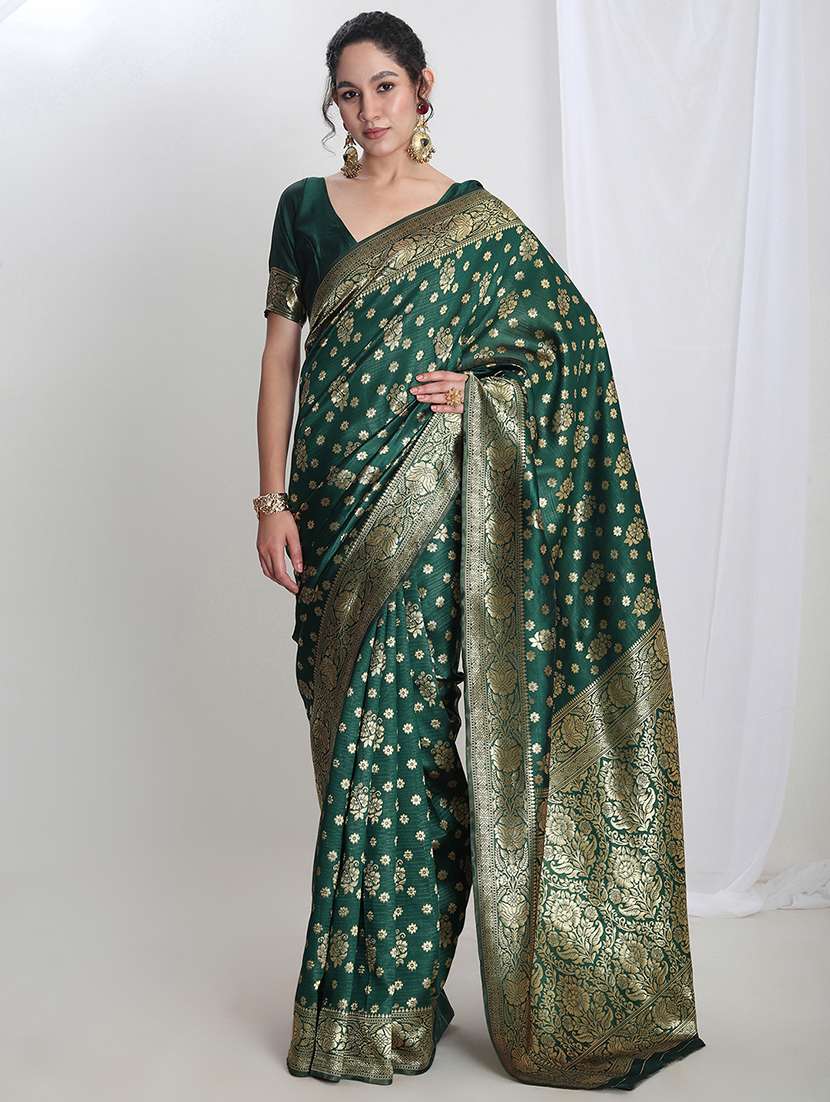 women self design banarasi saree with blouse