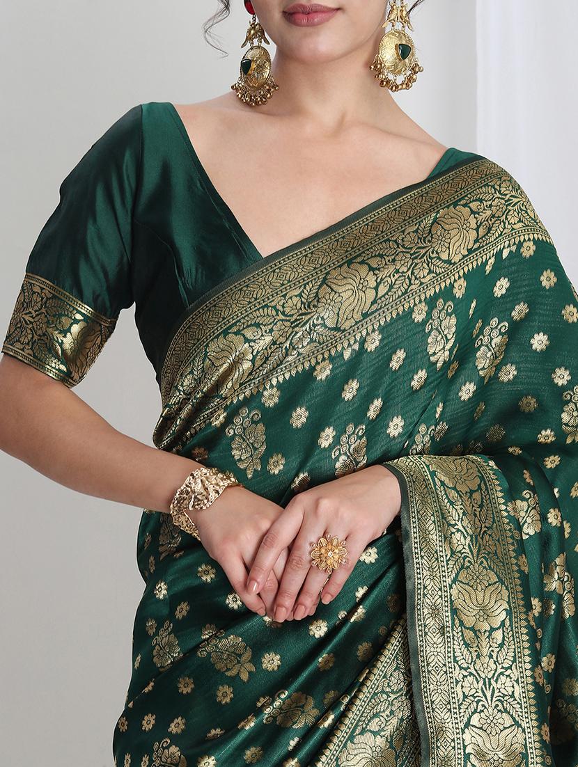 women self design banarasi saree with blouse - 21978333 - Standard Image - 5