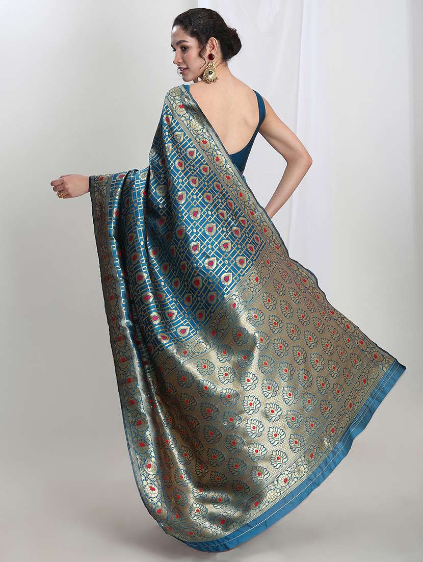women self design banarasi saree with blouse - 21978335 -  Standard Image - 3