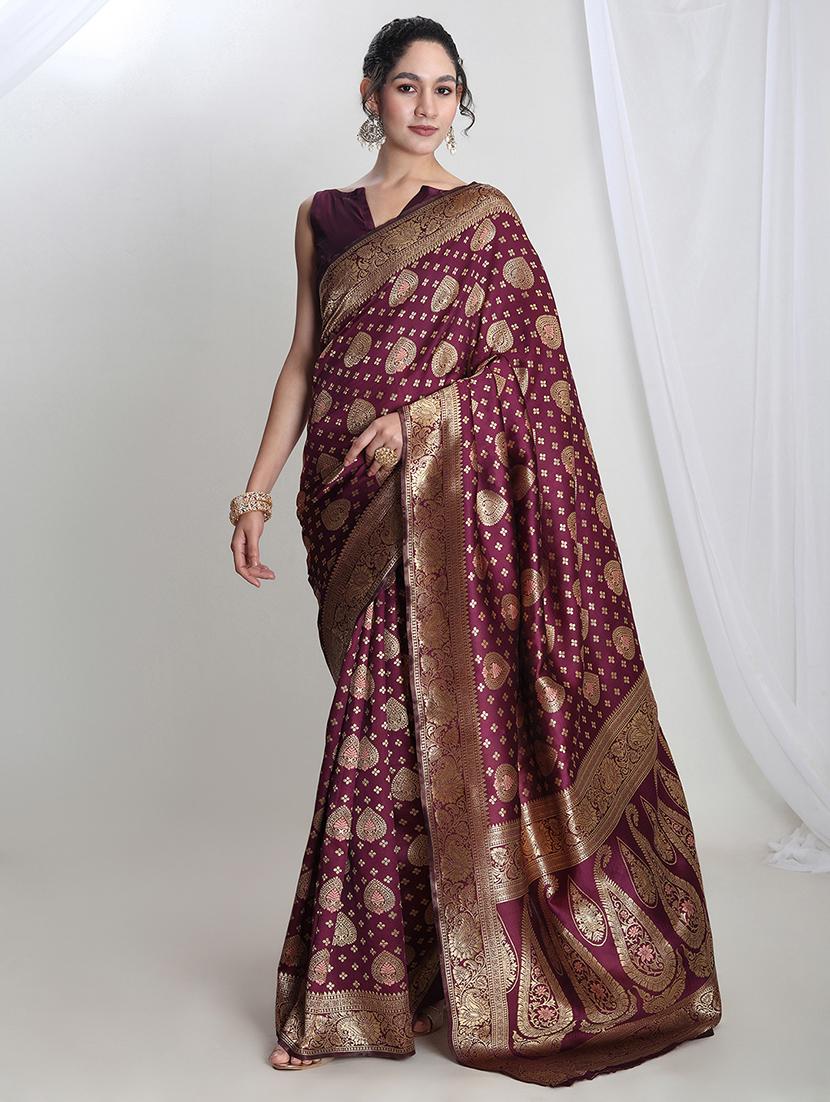 women self design banarasi saree with blouse