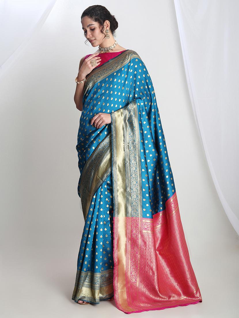 women self design banarasi saree with blouse - 21978350 -  Zoom Image - 0