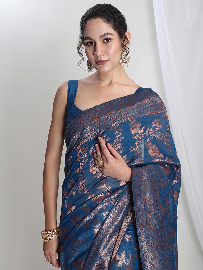 women self design banarasi saree with blouse - 21978365 - Standard Image - 3