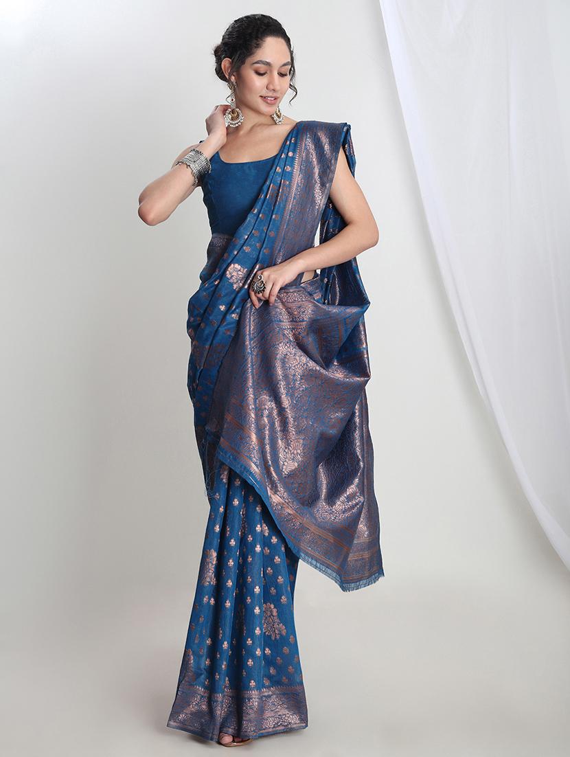 women self design banarasi saree with blouse - 21978368 - Zoom Image - 0