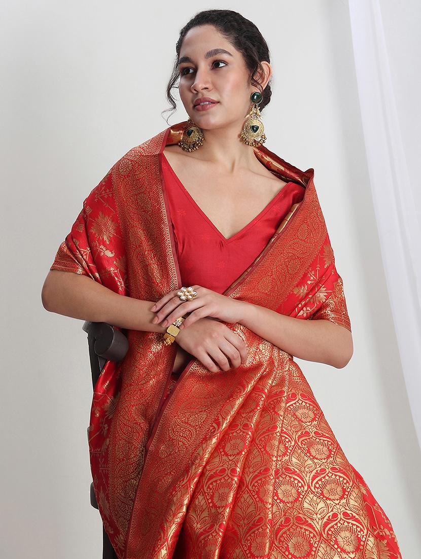 women self design banarasi saree with blouse - 21978370 - Standard Image - 3