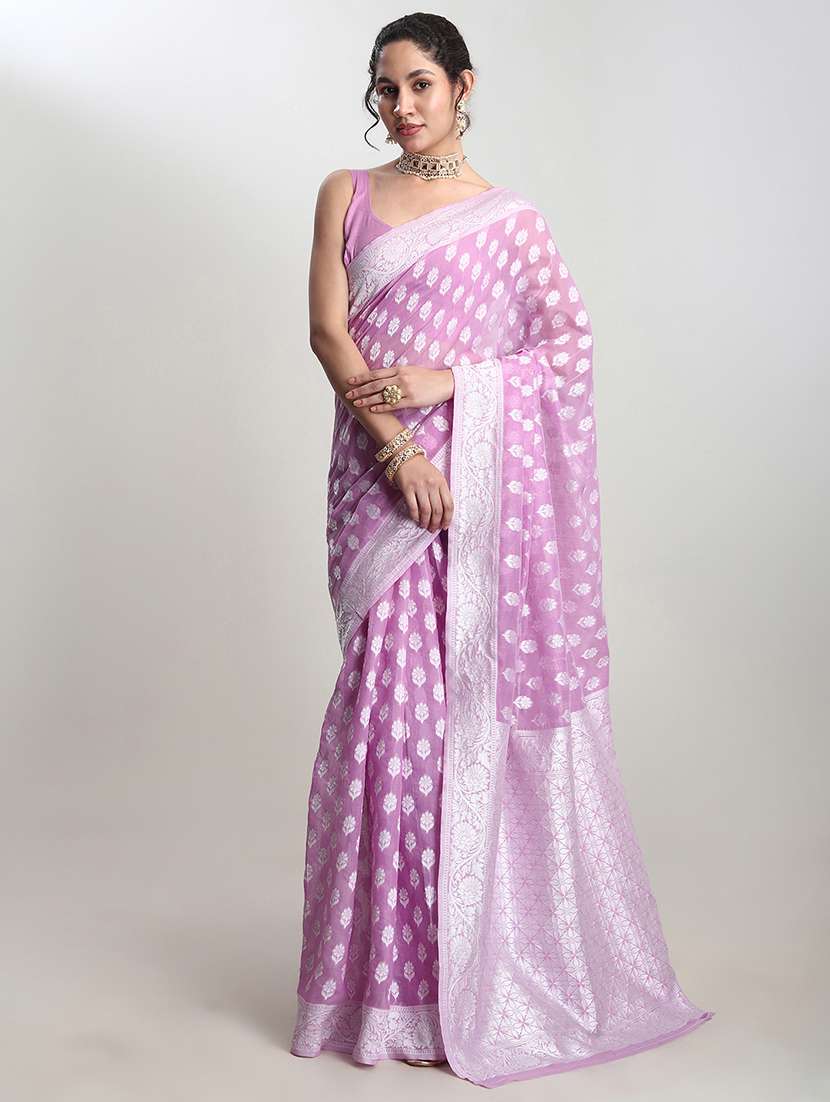 women self design banarasi saree with blouse