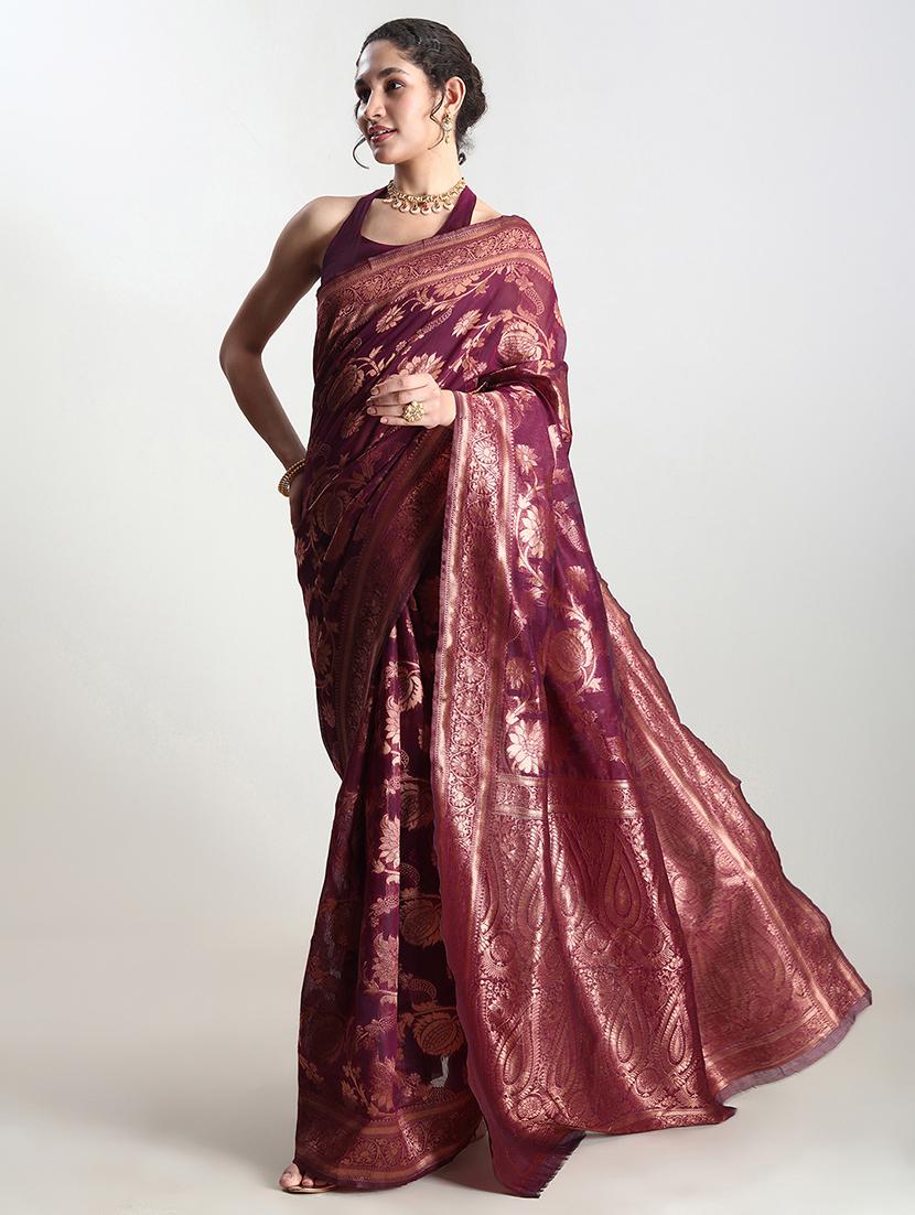 women self design banarasi saree with blouse - 21978381 -  Zoom Image - 0