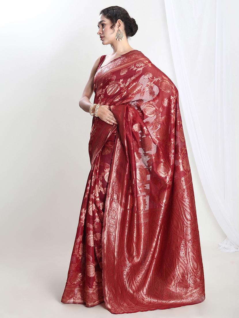 women self design banarasi saree with blouse - 21978383 -  Zoom Image - 0