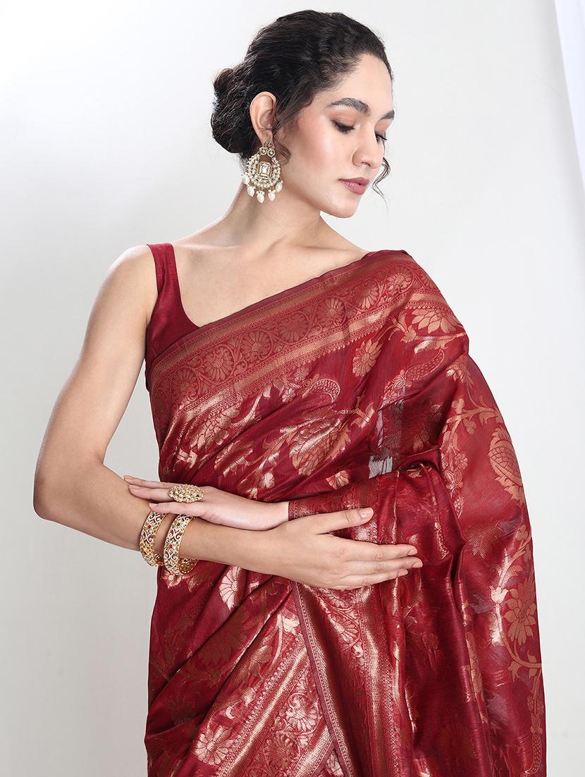 women self design banarasi saree with blouse - 21978383 - Standard Image - 3