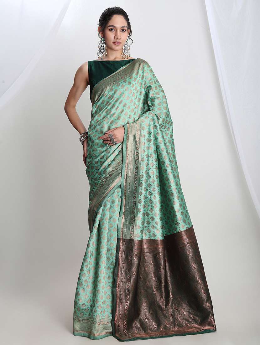 women self design banarasi saree with blouse