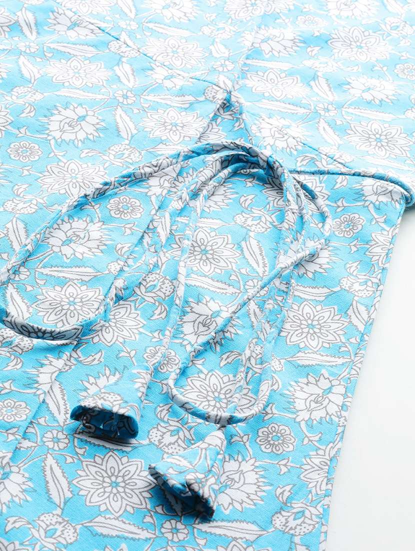 women printed three quarter sleeve angrakha kurti - 21978651 - Standard Image - 5