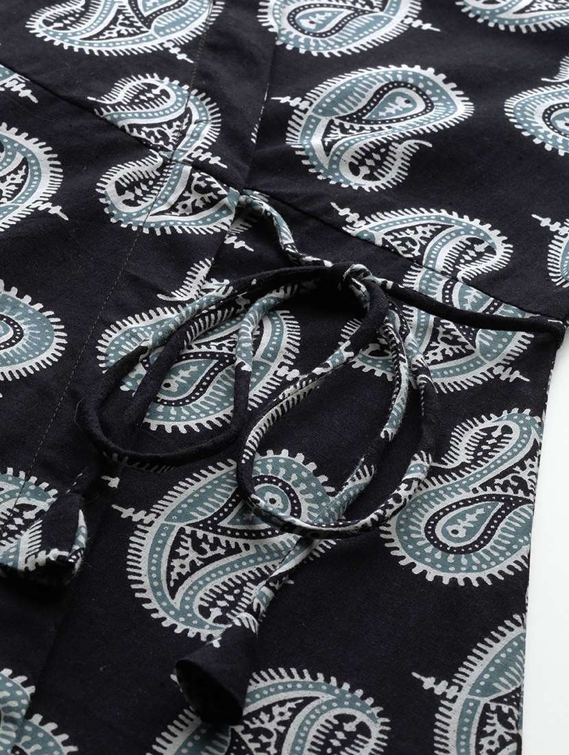 women printed three quarter sleeve angrakha kurti - 21978652 -  Standard Image - 5