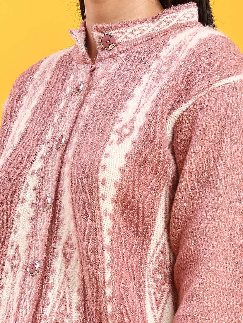 women self design long sleeve cardigan - 21978894 -  Standard Image - 5