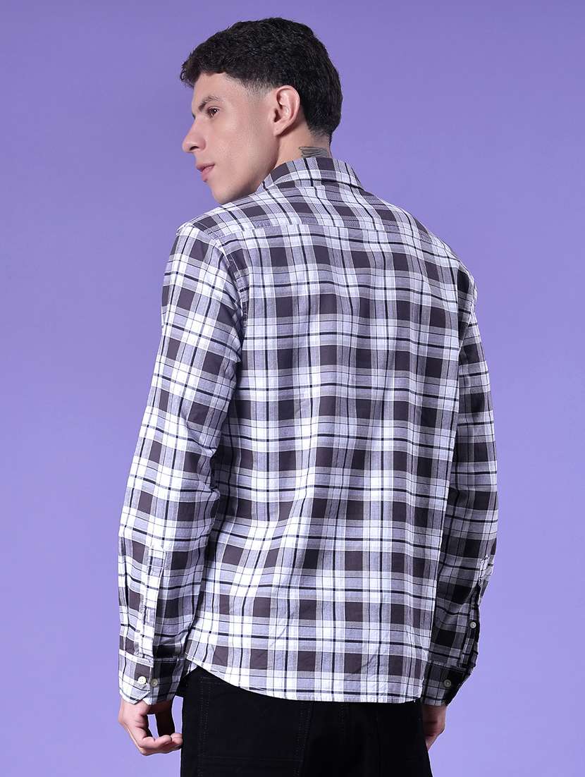 men checkered long sleeve regular fit casual shirt - 21978905 -  Standard Image - 3