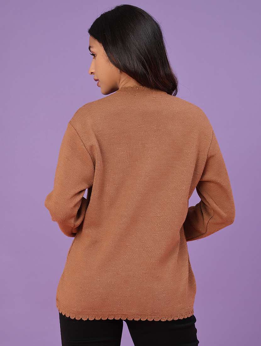 women self design long sleeve cardigan - 21978908 -  Standard Image - 3